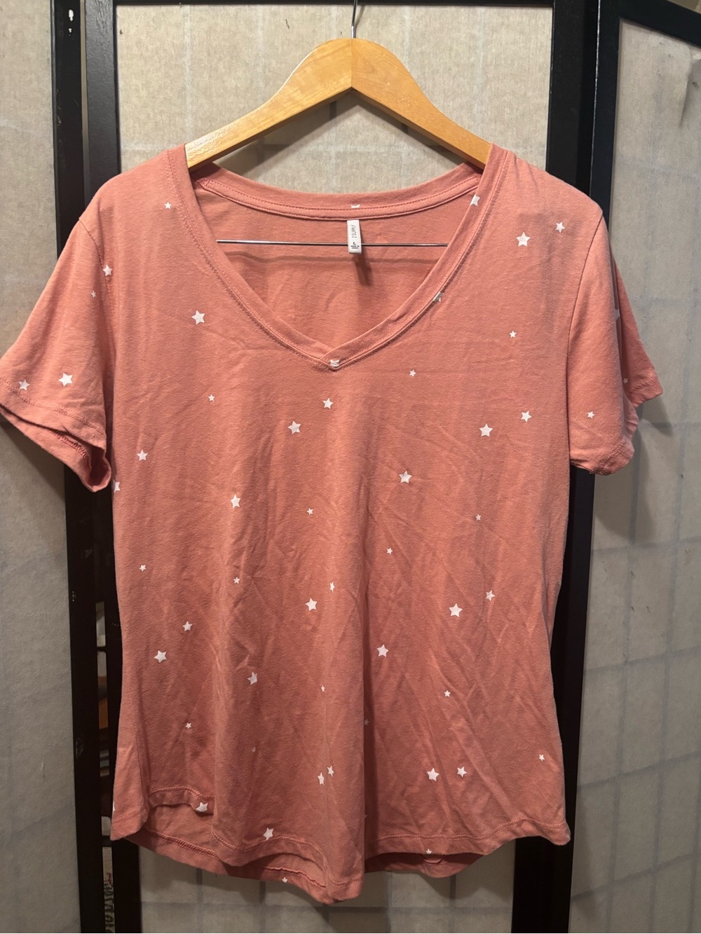 Z SUPPLY Star Print V-Neck T-Shirt Top, Cotton Blend, Dusty Rose